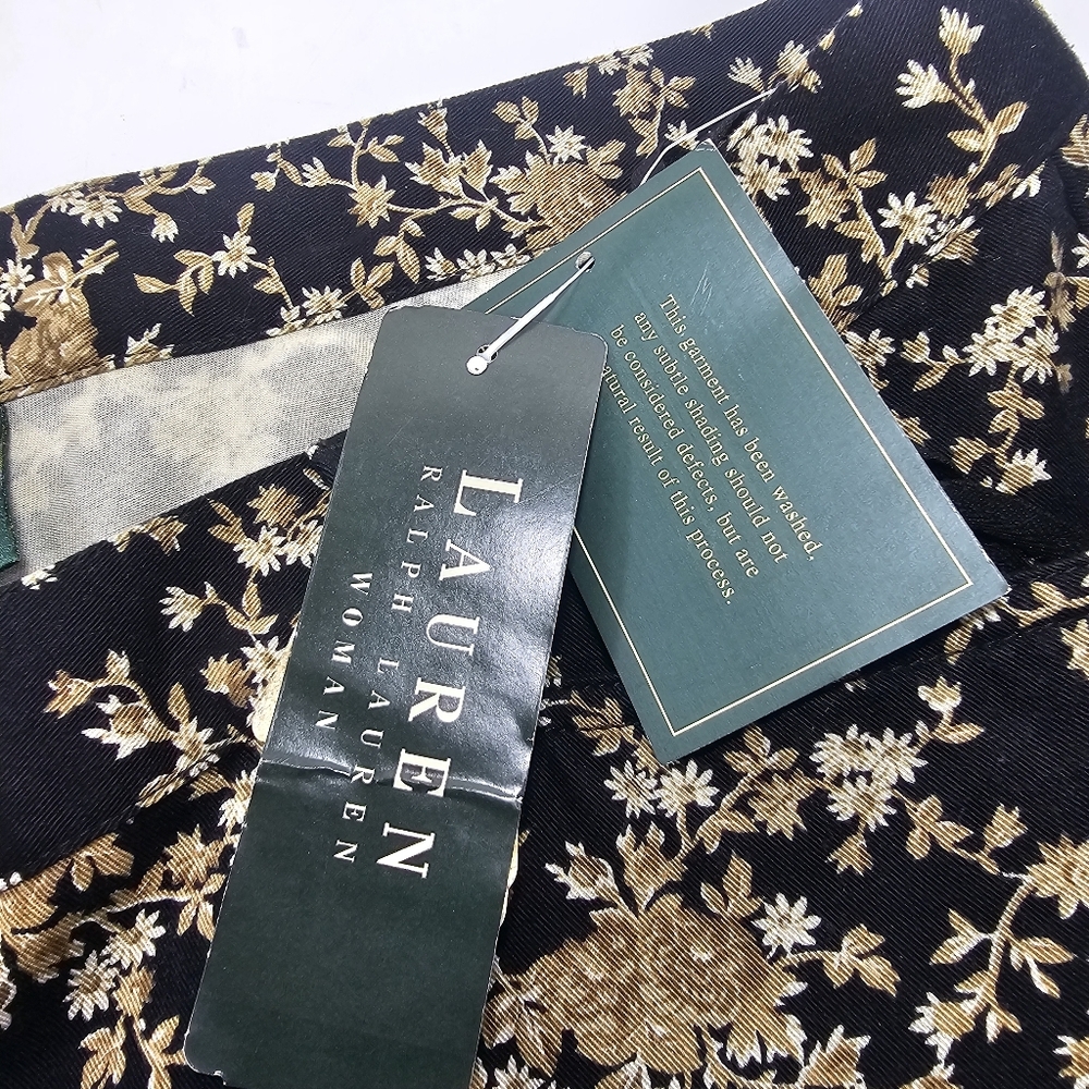 Floral Black and Tan Pants - Picture 5 of 13